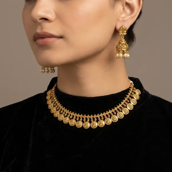 Trending_New_Premium_Quality_Coin_Choker_Set_With_Earrings