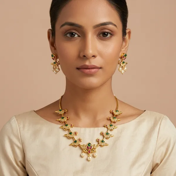 Trending_New_Peacock_Necklace_With_Earrings