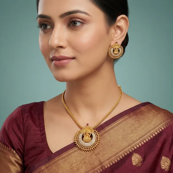 Trending_New_Beautiful_Premium_Quality_Nagalakshmi_Choker_With_Earrings