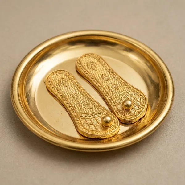 Rudrakashi_Charan_Paduka_Yantra_Stainless_Steel_Gold