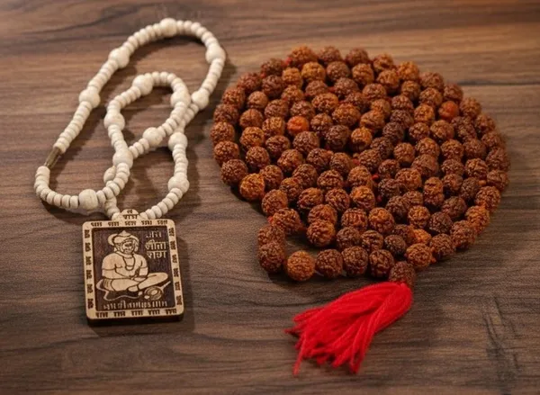 Rudrakashi_108_And_1_Bead_Original_Rudraksha_Mala_With_Original_Tulsi_Mala_Wood,_Rudraksha_Mala