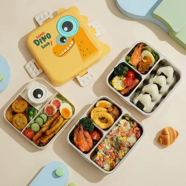 Yellow_And_Beige_Stainless_Steel_Dino_Shape_Lunch_Box_For_Kids