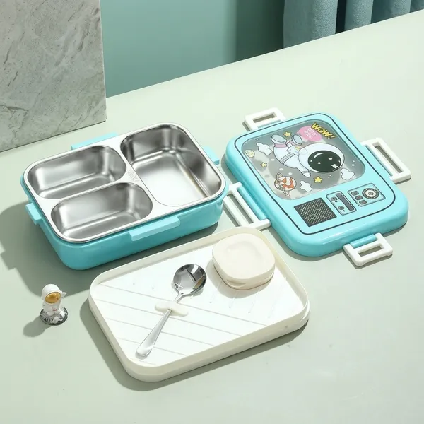 Teal_Stainless_Steel_Retro_Style_Partitioned_Lunch_Box