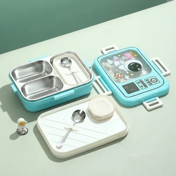 Teal_Stainless_Steel_Retro_Style_Partitioned_Lunch_Box
