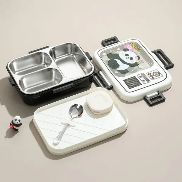 Black_Stainless_Steel_Retro_Style_Partitioned_Lunch_Box