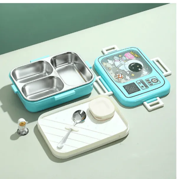 Teal_Stainless_Steel_Retro_Style_Partitioned_Lunch_Box