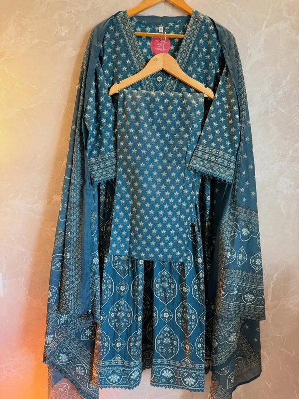 Teal_Printed_Anarkali_Kurta_Palazzo_Set_With_Dupatta_For_Women