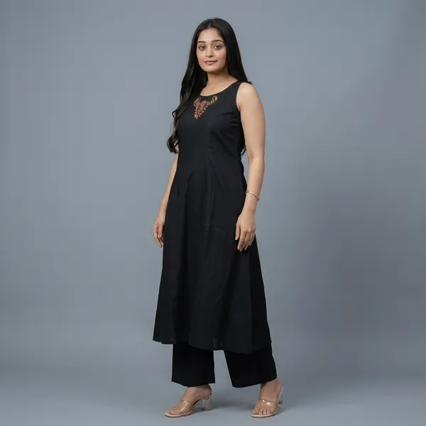Black_Sleeveless_Embroidered_Kurta_Palazzo_Set_For_Women