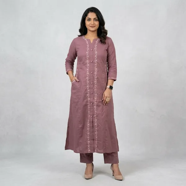 Mauve_Cotton_Embroidered_Straight_Kurta_Set_For_Women