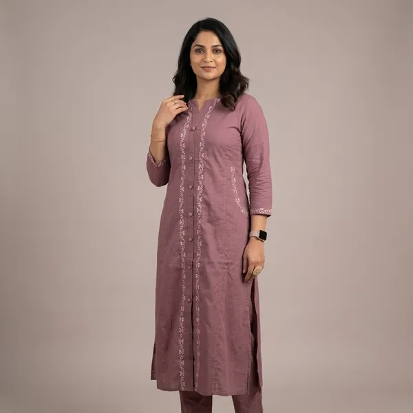 Mauve_Cotton_Embroidered_Straight_Kurta_Set_For_Women
