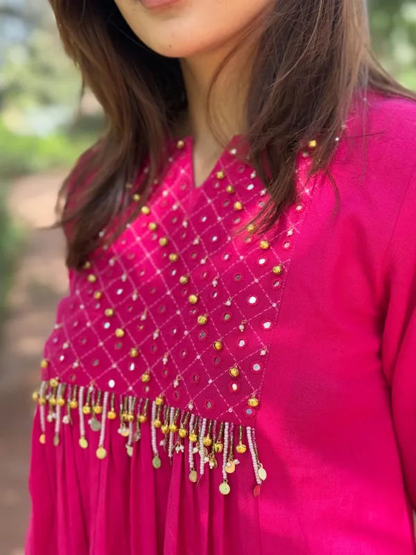 Magenta_Embellished_Anarkali_Kurta_Set_For_Women