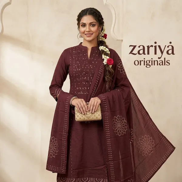Maroon_Embroidered_Straight_Kurta_Set_For_Women