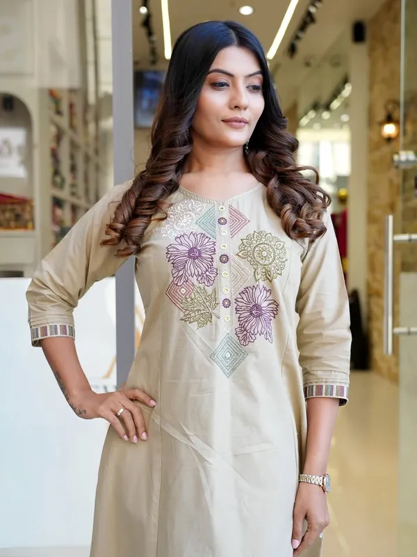 Beige_Embroidered_Straight_Kurta_For_Women