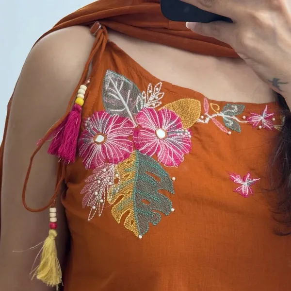 Orange_Floral_Embroidered_Kurta_Set_With_Dupatta_And_Palazzo_For_Women