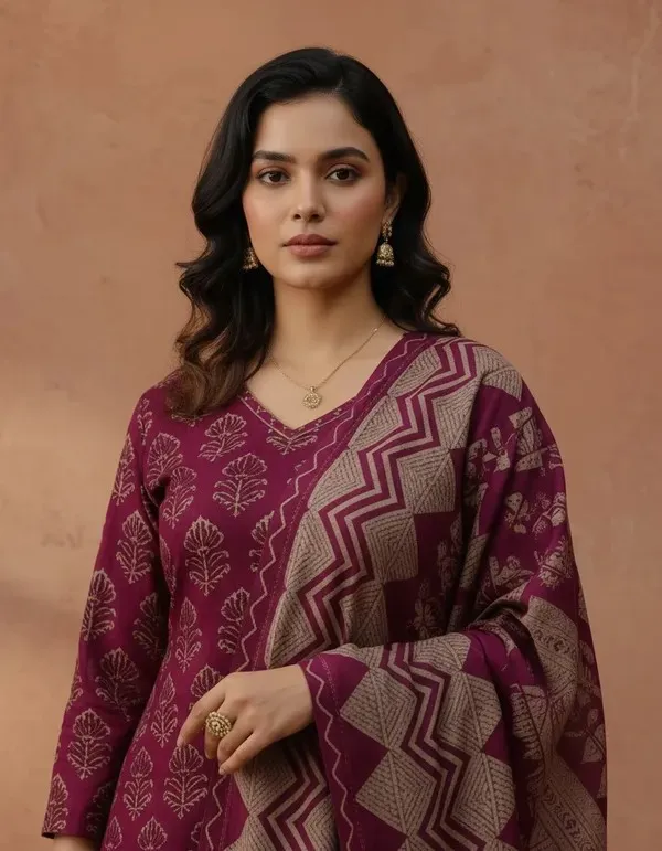 Maroon_Printed_Straight_Kurta_Palazzo_Set_with_Dupatta_for_Women