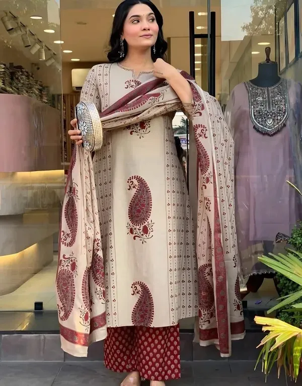 Beige_Cotton_Paisley_Print_Kurta_Palazzo_Set_with_Dupatta_for_Women