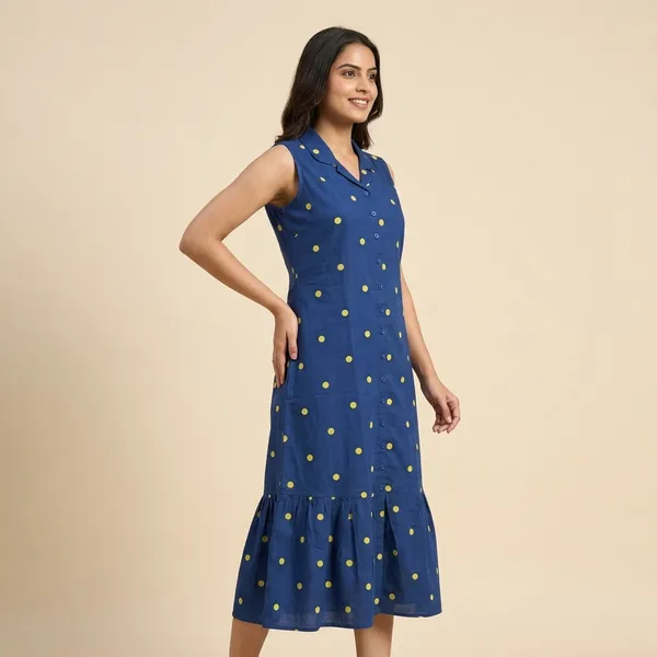 Blue_Polka_Dot_Sleeveless_Midi_Dress_For_Women