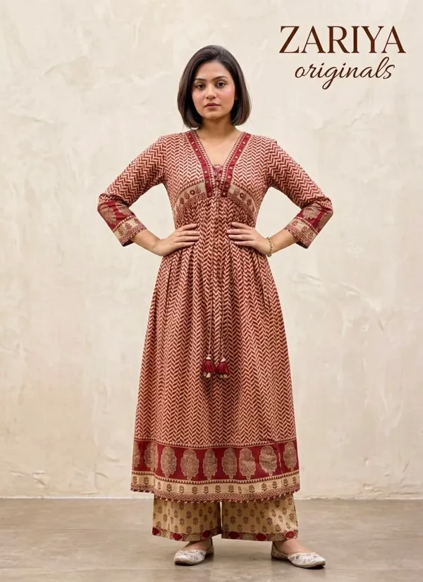 Maroon_Cotton_Printed_Anarkali_Kurta_Set_For_Women