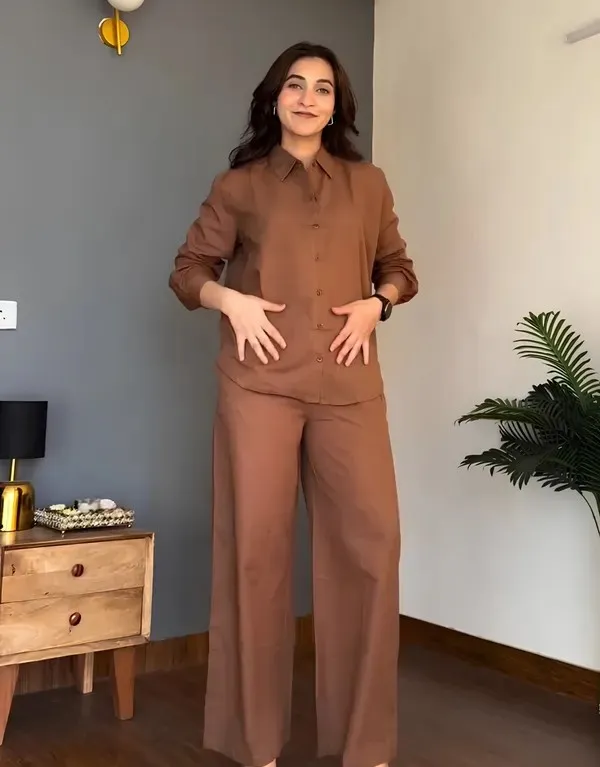 Brown_Solid_Relaxed_Fit_Shirt_and_Wide_Leg_Pant_Co-ord_Set_for_Women