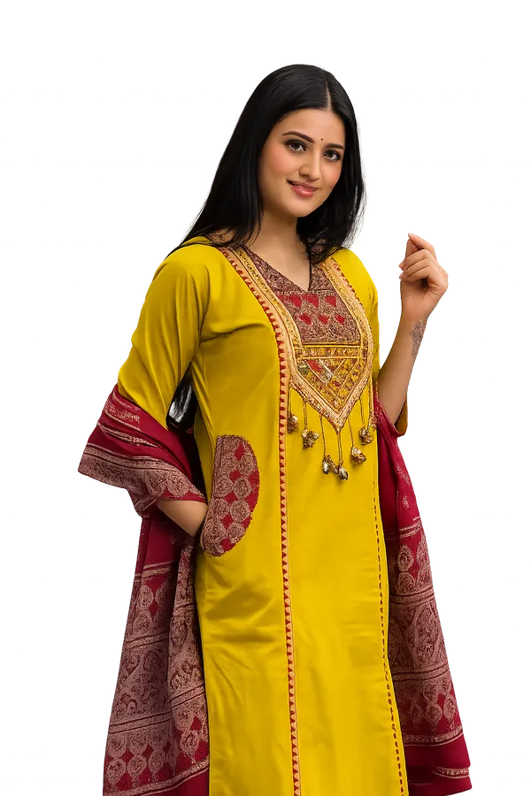 Yellow_Cotton_Embroidered_Ethnic_Kurta_for_Women