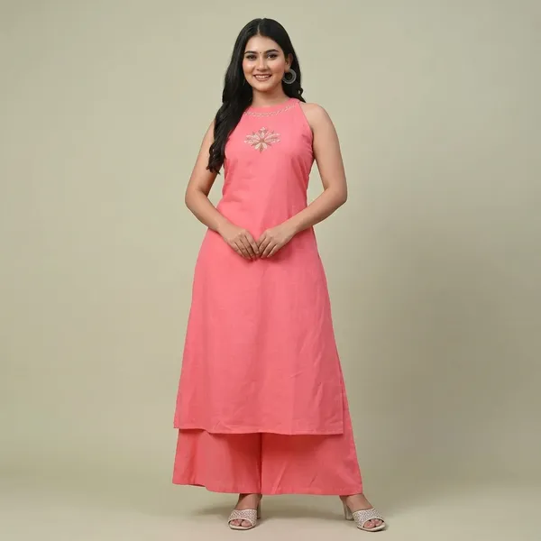 Pink_Solid_Sleeveless_Kurta_With_Palazzo_Set_For_Women