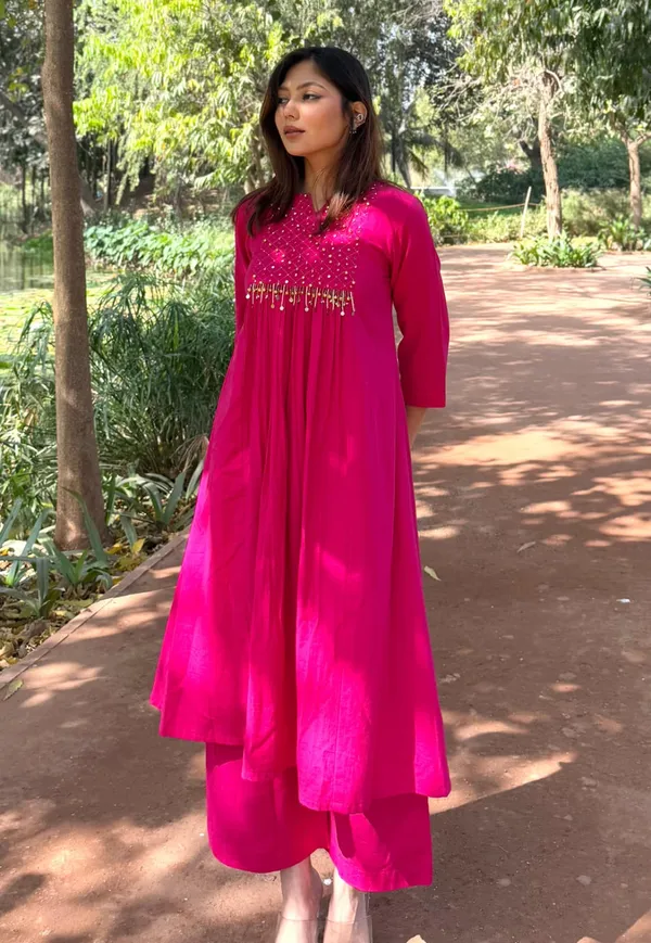 Magenta_Embellished_Anarkali_Kurta_Set_For_Women