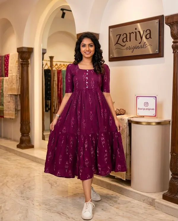 Purple_Cotton_Printed_Fit_And_Flare_Midi_Dress_For_Women