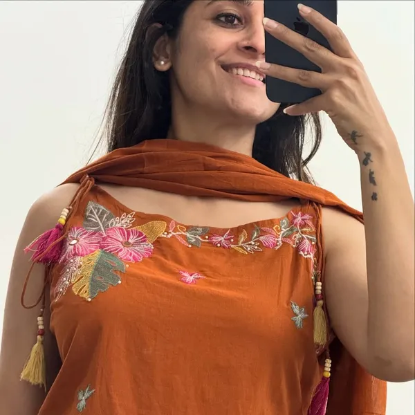 Orange_Floral_Embroidered_Kurta_Set_With_Dupatta_And_Palazzo_For_Women