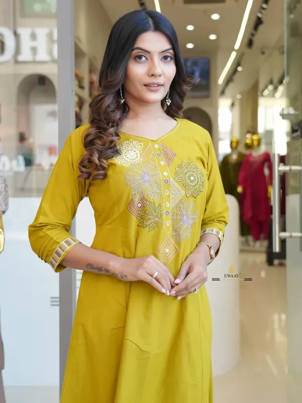 Mustard_Yellow_Embroidered_Kurta_Set_For_Women