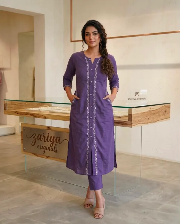 Purple_Embroidered_Straight_Kurta_Set_For_Women