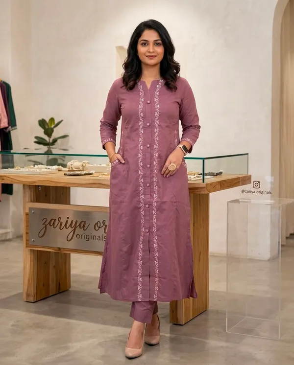 Mauve_Cotton_Embroidered_Straight_Kurta_Set_For_Women
