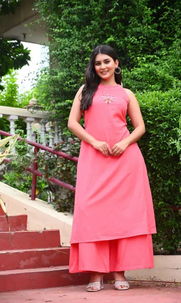 Pink_Solid_Sleeveless_Kurta_With_Palazzo_Set_For_Women