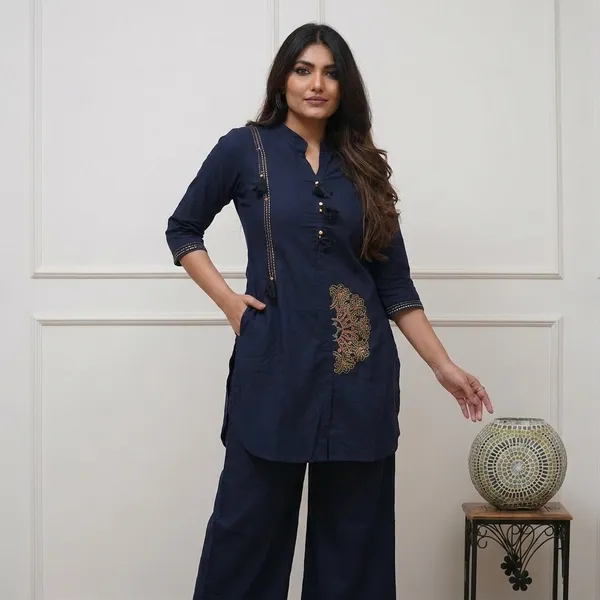 Navy_Blue_Embroidered_Kurta_Palazzo_Set_For_Women