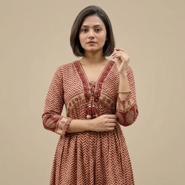 Maroon_Cotton_Printed_Anarkali_Kurta_Set_For_Women
