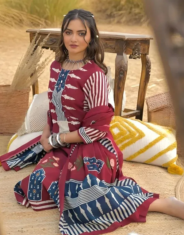 Maroon_Printed_Cotton_Straight_Kurta_Palazzo_Set_for_Women