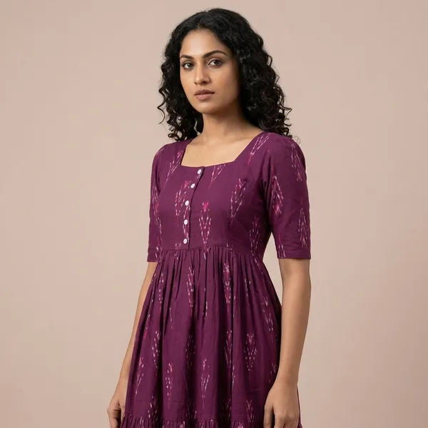 Purple_Cotton_Printed_Fit_And_Flare_Midi_Dress_For_Women