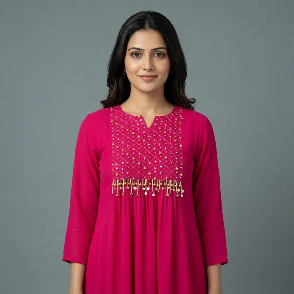 Magenta_Embellished_Anarkali_Kurta_Set_For_Women