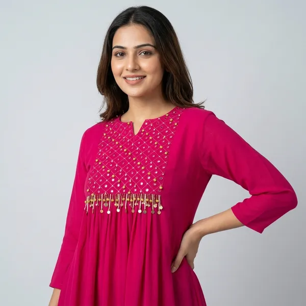 Magenta_Embellished_Anarkali_Kurta_Set_For_Women
