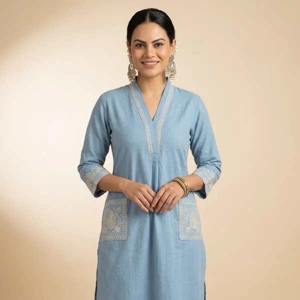 Sky_Blue_Embroidered_Kurta_Set_For_Women