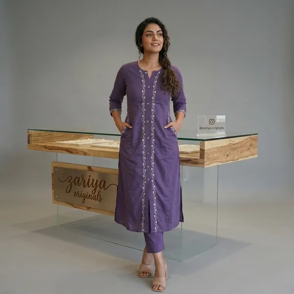 Purple_Embroidered_Straight_Kurta_Set_For_Women