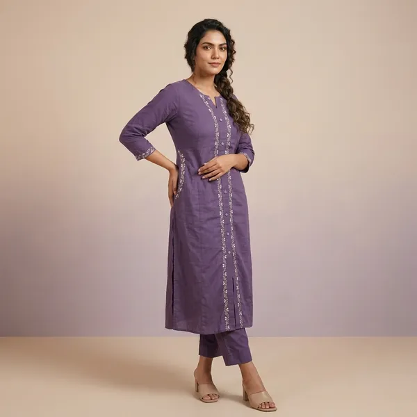 Purple_Embroidered_Straight_Kurta_Set_For_Women