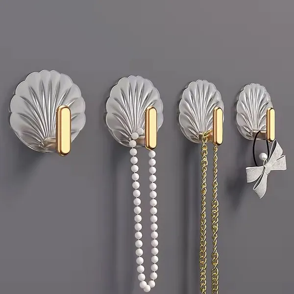 White_And_Gold_Resin,_Metal_Premium_Wall_Hook_(Pack_of_4)