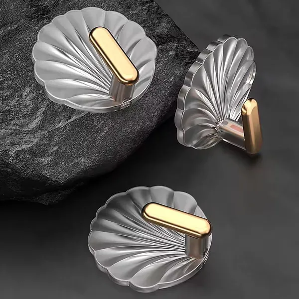 White_And_Gold_Resin,_Metal_Premium_Wall_Hook_(Pack_of_4)