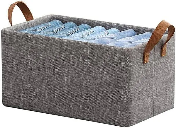 Grey_Pu_Leather_Premium_Storage_Basket