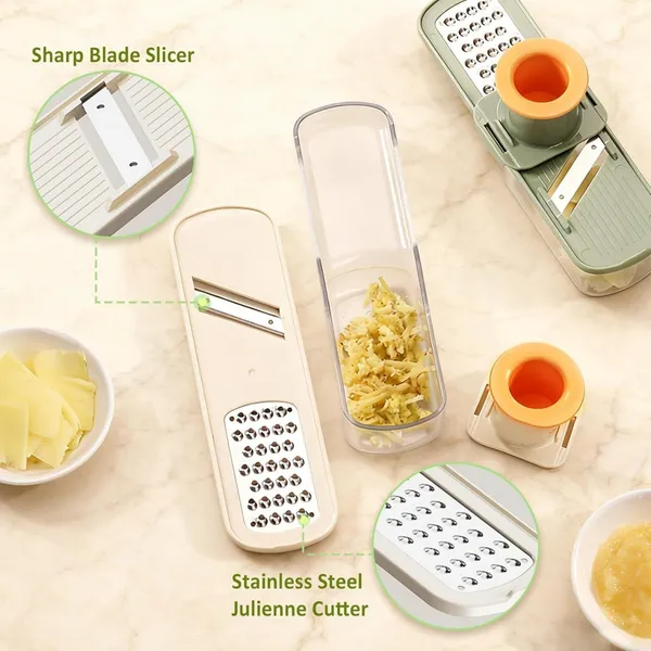 Green_And_White_Plastic,_Stainless_Steel_Premium_Vegetable_Slicer_(Pack_of_3)