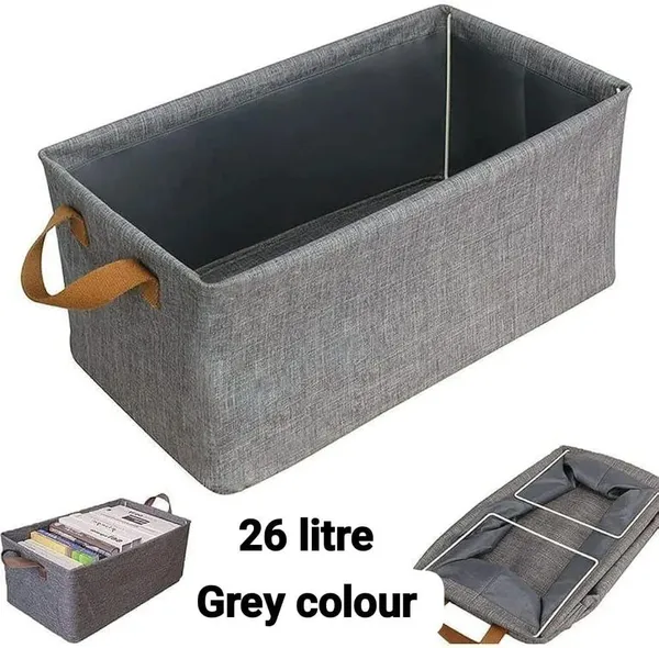 Grey_Pu_Leather_Premium_Storage_Basket