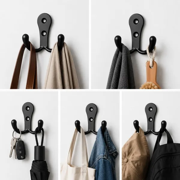 Stainless_Steel_Wall_Mounted_Dual_Prong_Cloth_Hook_Rail_Pack_Of_5