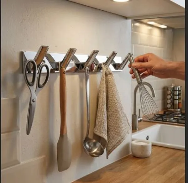 Stainless_Steel_Silver_5-Pin_Wall_Mounted_Cloth_Hook_Rail_Pack_Of_4