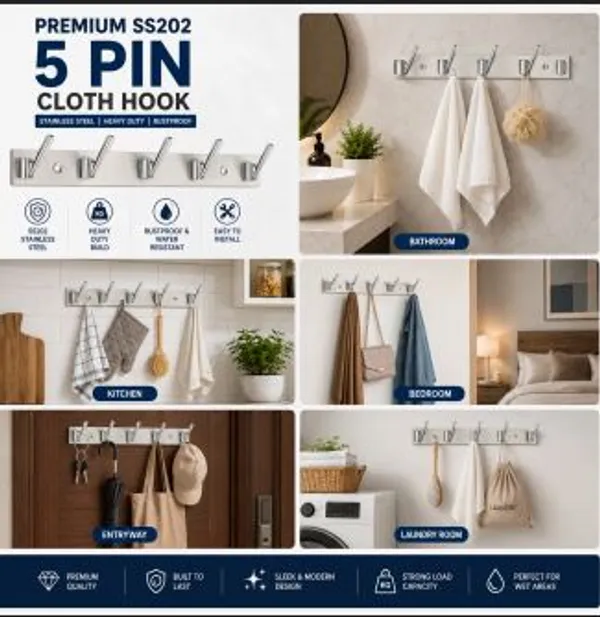 Stainless_Steel_Wall-Mounted_5-Pin_Cloth_Hook_Rail_Pack_Of_3