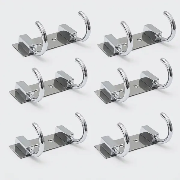 Steel_Silver_2-Pin_Wall_Mounted_Double_Cloth_Hook_Pack_Of_6